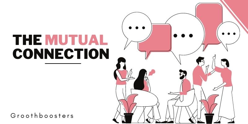 illustration of a group of people and The Mutual Connection is written on it